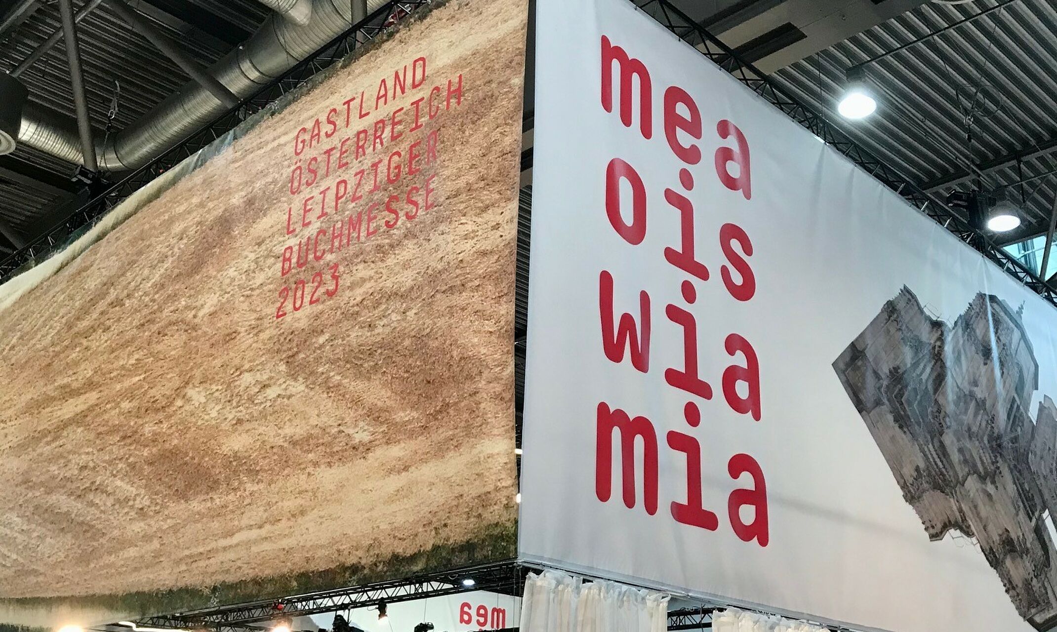Stand des Gastlandes Österreich auf der Buchmesse in Leipzig 2023