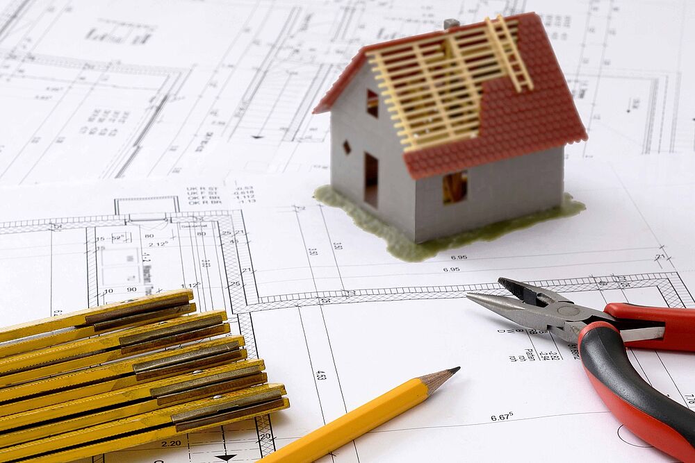 Plan für den Bau eines Hauses 