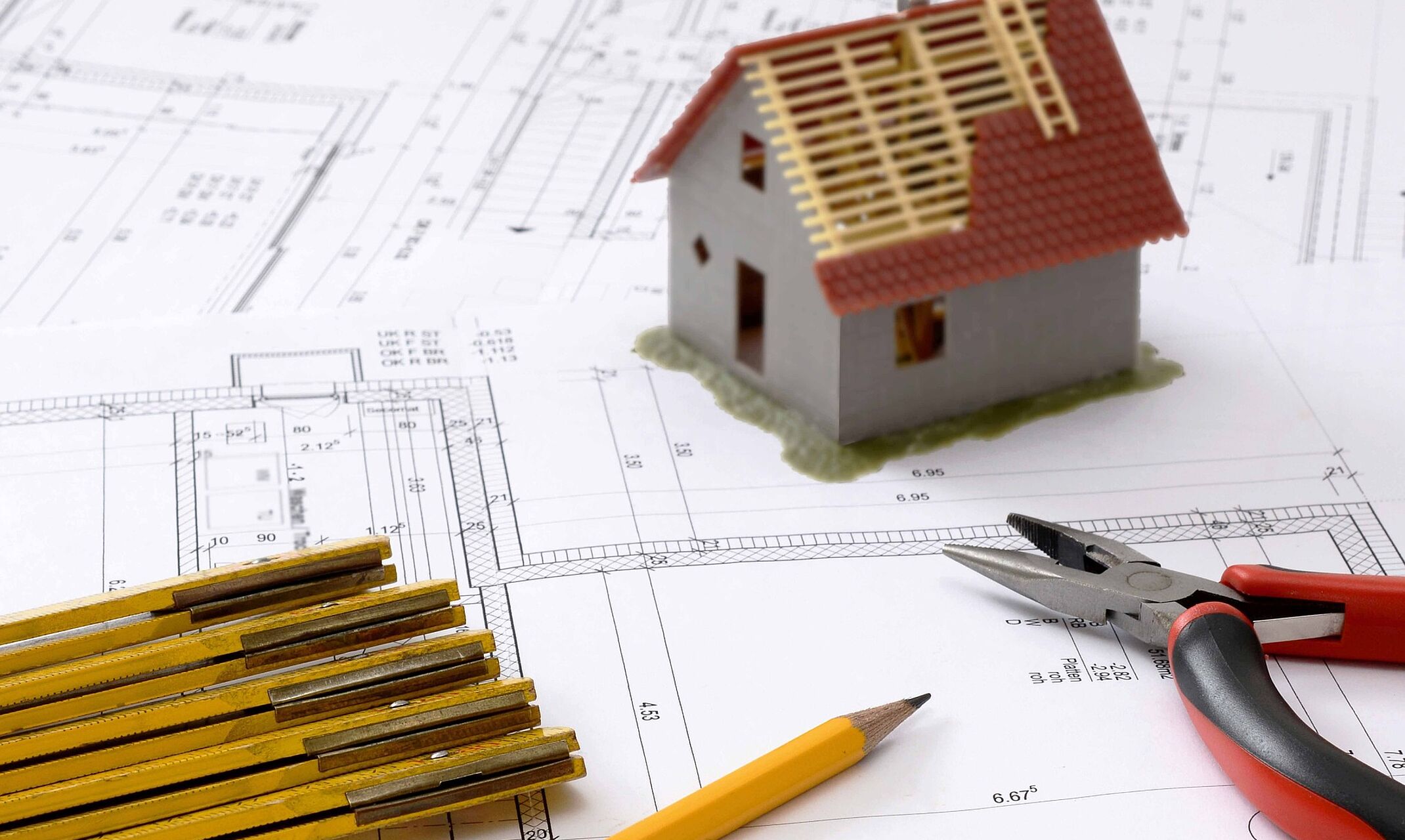 Plan für den Bau eines Hauses 